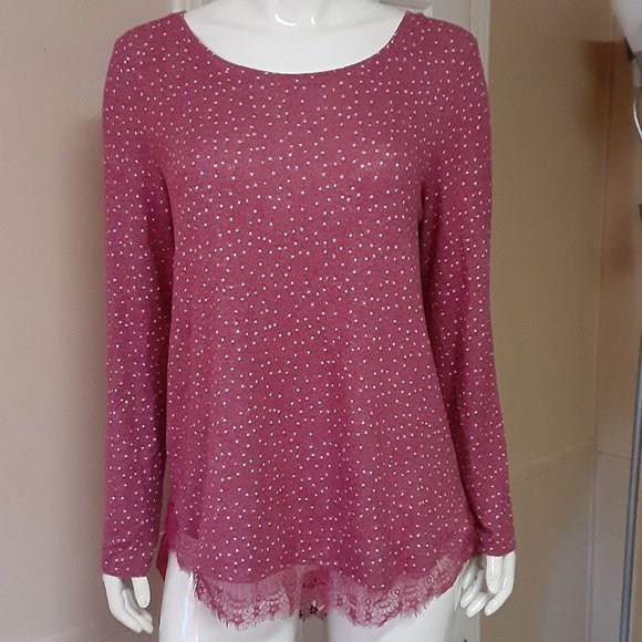 LC Lauren Conrad Tops - Lauren Conrad Lacy Blouse With Tie